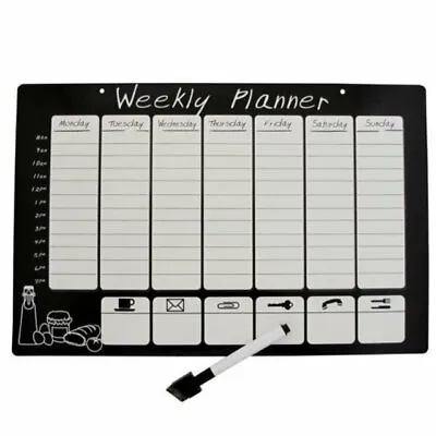 Reusable Wipeable Fridge Magnetic Weekly Planner Organiser Calendar Memo Board • £2.99