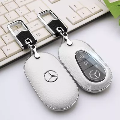 New Generation White Leather Key  Cover Case Holder For Mercedes Benz S GLA AMG • $84.95
