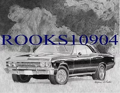 1967 Chevrolet Chevelle SS MUSCLE CAR ART PRINT • $10.95