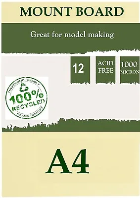 Graduate A4 Thick Cream Core Mountboard With Smooth Surface 12Pack • £8.99