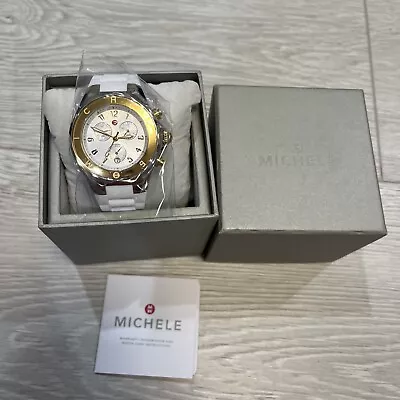 MICHELE White Tahitian Jelly Strap Women's Watch - MWW12F000094–MSRP $445– • $239