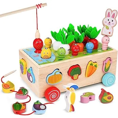 Toddlers Montessori Toys For 1 2 3 Year Old Wood Educational Shape Sorting T... • $18.18