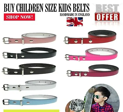 £3.79 • Buy Childrens Real Leather Belts Made In England Kids Casual Belts 12mm Boys Belts