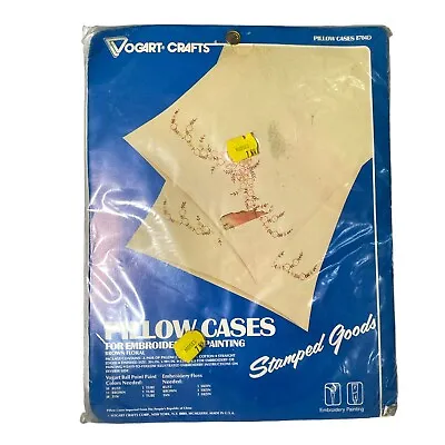 Vogart Crafts #8704D Pillow Cases For Embroidery / Painting Brown Florals • $13.39