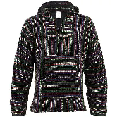 £25.90 • Buy Mexican Baja Hoodie Hoody Jerga Drug Rug Jumper Siesta Surf Hippy Baha Multi