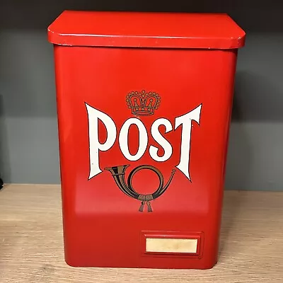 Red Swedish Post Wall Mount Mailbox En J-H Produkt Made In Sweden Crown Trumpet • $74.99