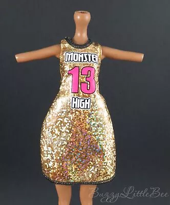 Monster High Doll G3 Cleo De Nile Ghoul Spirit Gold Sparkly Mini Dress • $9.74