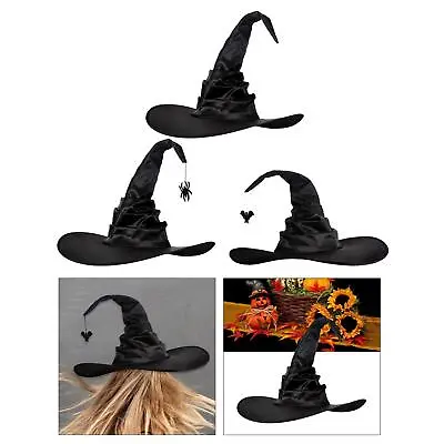Pointed Top Sorceress Hat Costume Accessory Wizard Witch Women Hat For Halloween • £7.22