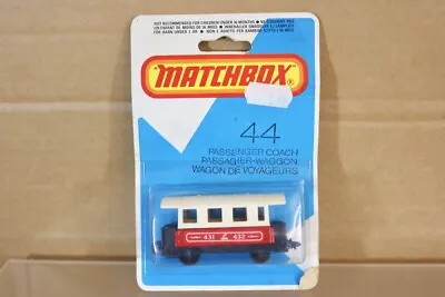 MATCHBOX 44 TRAIN PASSENGER COACH 431 432 BLUE BLISTER PACK BOXED Ns • $28.12