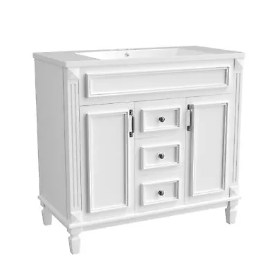 36'' Modern Bathroom Vanity Without Top Sink Combo Set With 2 Doors 2 Drawers • $320.62