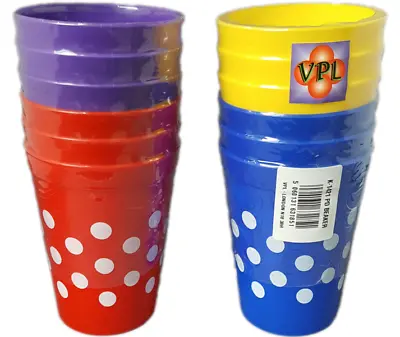 Drinking Glass Plastic Juice Tumbler/Glass Multicolor - Pack Of 6 Or Pack Of 12  • £11.99