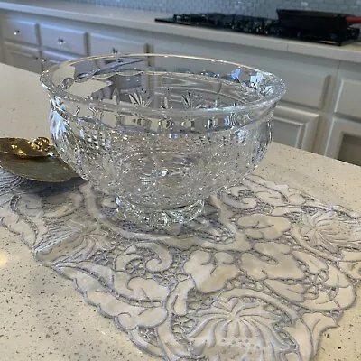 Waterford Crystal ‘Kelsey' Footed Salad Or Serving  Bowl 7 3/8”D Signed Retired. • $85