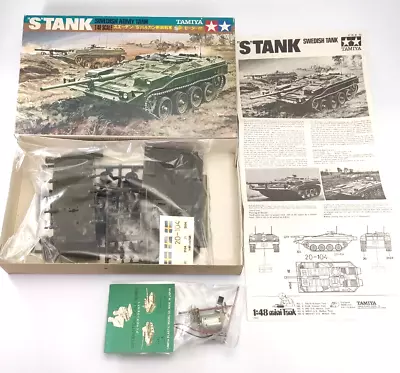 RARE S Tank Swedish Army Tank Tamiya MS 103 Plastic Model Kit 1970s W/motor 1/48 • £99.99