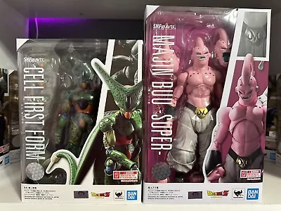 Bandai Tamashii S.H.Figuarts Dragonball Z Cell First Form + Majin Buu Super NM • $199.99