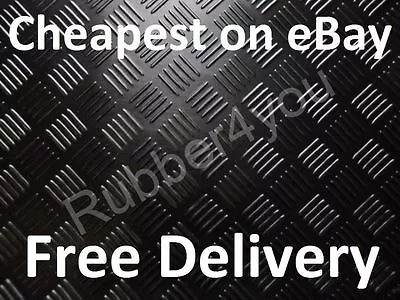 Best 5 Bar CHECKER - PLATE Rubber Garage Flooring Matting 1.5m Wide 3mm Thick • £1.99