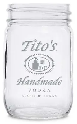 New (12) Pack Of Tito's Vodka Mason Jar Drinking Glasses Glass 12oz Lot • $39.99