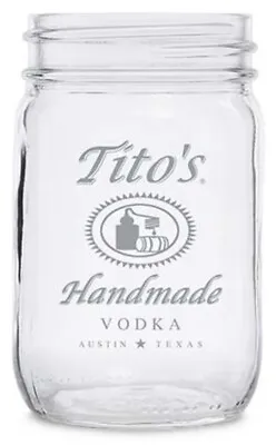 New (6) Pack Of Tito's Vodka Mason Jar Drinking Glasses Glass 12oz Lot • $24.99