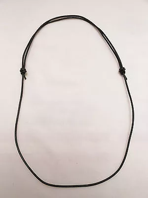 Black Leather Adjustable Surfer Necklace- Unisex - Made In USA • $7.49