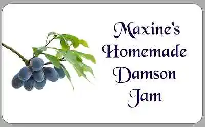 Damson Jam Pot Jar Stickers Personalised Self-Adhesive Labels For Preserves • £2.70