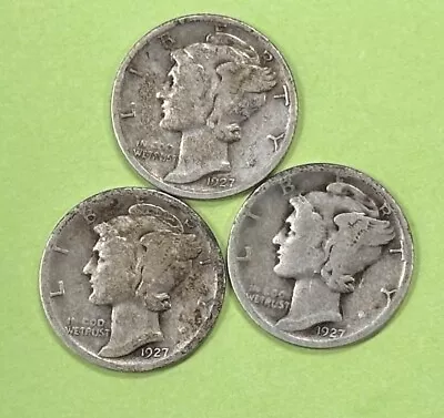 1927 P D & S Mercury Dimes - Full Mint Set - RARE D (04-1073) • $44.95