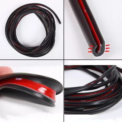 Black 16Ft U Shape Rubber Seal Car Door Edge Guard Molding Trim Protectors Strip • $9.90