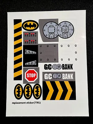 NEW Lego 7781 Batman The Batmobile Two Face Escape Replacement Sticker Pack Only • $15.75