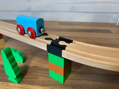 5x Track Adaptor For Duplo Blocks To Wooden Train Track - Brio Ikea Bigjigs • £7.50