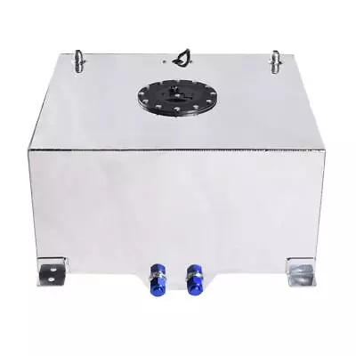 New 15 Gallon Race Drift Polished Aluminum Fuel Cell Tank & Level Sender Silver • $116.05