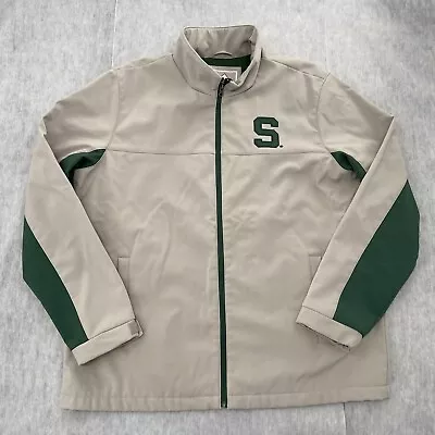 Michigan State Jacket Adult Extra Large Gray Soft Shell Full Zip Stitch Logo Men • $36.96