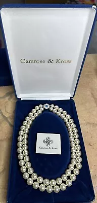 Camrose & Kross Jacqueline Kennedy Series Two Strand Faux Pearl Necklace • $40