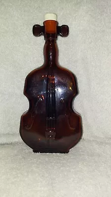 Vintage Brown Glass Violin Shaped Bottle  • $18