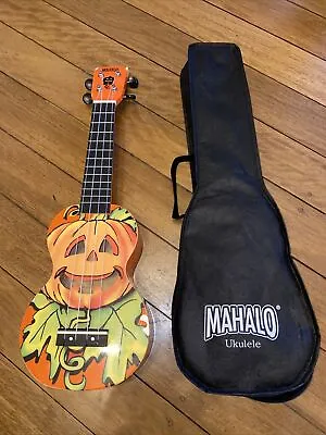 $16.99 • Buy Mahalo Art Series Pumpkin Face Halloween Soprano Ukulele With Bag