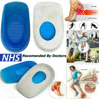 £2.79 • Buy Silicone Heel Support Shoe Pads Gel Orthotic Plantar Care Cushion Insert Insoles
