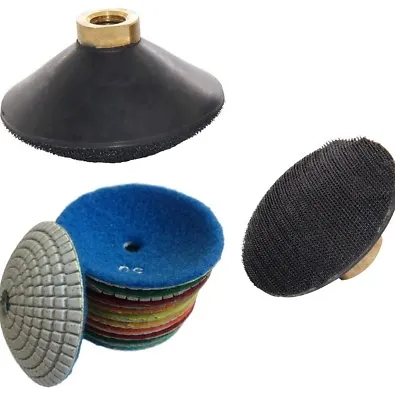 4  Diamond Bowl-shaped Convex Polishing Pad 8 + Backer Granite Marble Sink Bowl  • $67.99