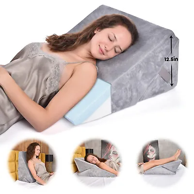 Bed Wedge Pillow Multipurpose Cooling Gel Memory Foam Top Machine Washable • $41.99
