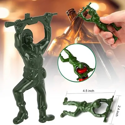 Green Soldier Army Man Bottle Opener Metal Hard Bartender Funny Gift US Premium • $7.78