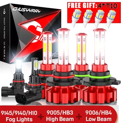 9005+9006+9145 Led Headlight Parts High Low Beam+Fog Light Combo White Bulbs • $35.99