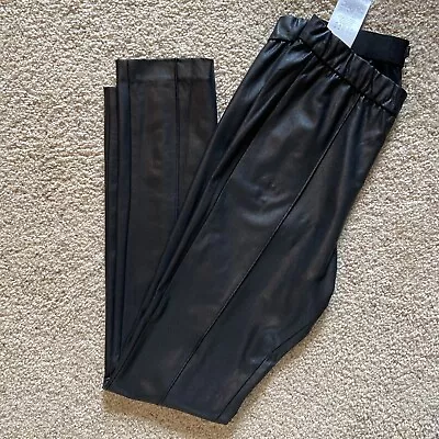 Women's BCBG MAXAZRIA Black Faux Leather Leggings Pants Size S • $40