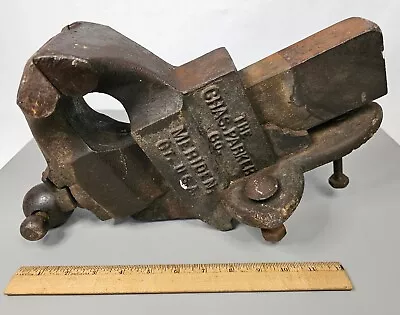 Antique / Vintage Chas. Parker Co. No. 42 Bench Vise Meriden CT USA Unrestored • $139.99