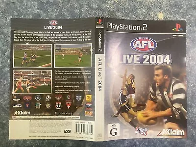 AFL Live 2004 - PS2 - Playstation 2 - Replacement Cover Only • $2