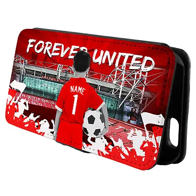 Personalised Man Utd IPhone Case Football Flip Phone Cover Boys Gift CFP38 • £12.95