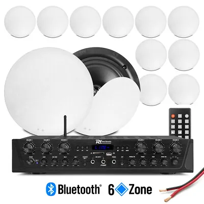 6-Zone Multi Room Ceiling Speaker System PV260BT Bluetooth Amplifier & 12x NCSS5 • £539