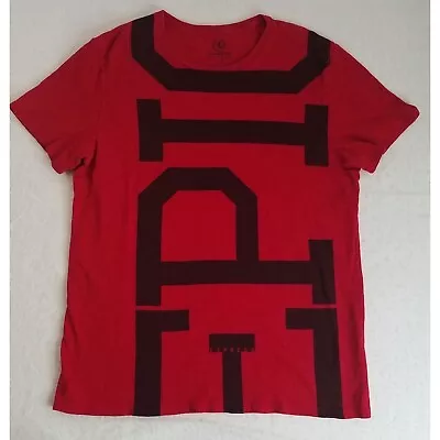 Express EPIC Spellout T-Shirt Red Black Mens LARGE Soft Textured Fabric • $11.85