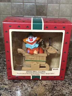 Hallmark 1988 Jingle Bell Clown Musical Wind-Up Christmas Ornament • $7.99