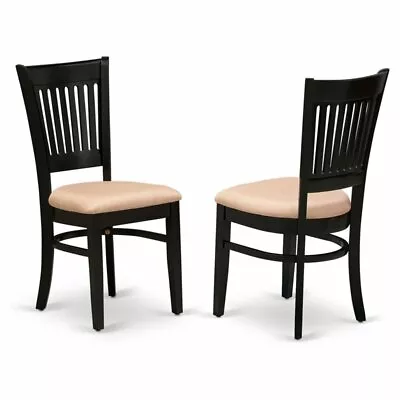 East West Furniture Vancouver Traditional Wood Dining Chairs In Black (Set Of 2) • $143.97