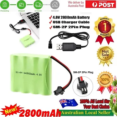 4.8V 2800mAh Battery Pack SM-2P Plug USB Charger For RC Truck Car Vehicles Buggy • $31.90