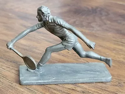 Tennis Player Pewter Male Figurine Statue Table Top Desk Decor 3  • $8.99