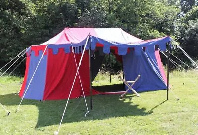 $1349.99 • Buy Medieval Burgundian Functional Red Blue Water Proof Tent Camping Larp Event