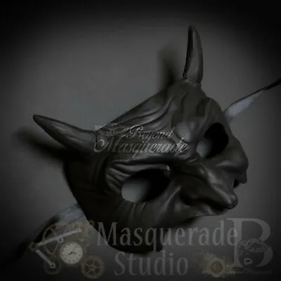 Men's Goblin Half Face Halloween Costume Party Masquerade Ball Mask [Black] • $19.95