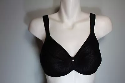 Wacoal 855367 Underwire Unlined Black Jacquard Full Coverage Bra Size 32D • $23.99